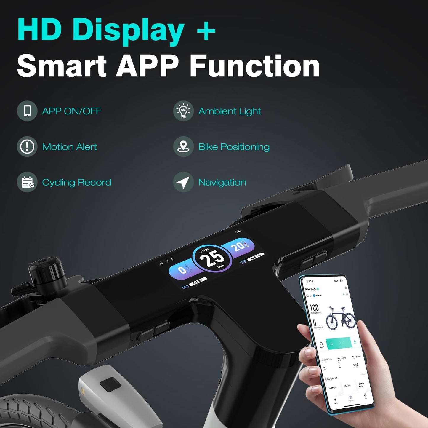 HITWAY E-Bike Cityrad 700C Pedelec: 250W, Samsung-Motor mit 345,6Wh Akku, APP