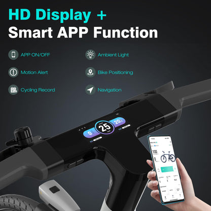 HITWAY E-Bike Cityrad 700C Pedelec: 250W, Samsung-Motor mit 345,6Wh Akku, APP