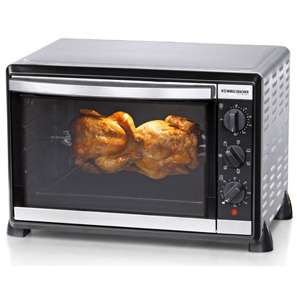 ROMMELSBACHER Back & Grill Ofen (BG 1805/E) mit Doppelverglasung, Innenbeleuchtung, Zeitschaltuhr, 1800W