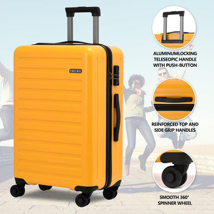 TYDECKARE Hartschalen Reisekoffer-Set (2-teilig) mit Frontöffnung, TSA Schloss | Orange