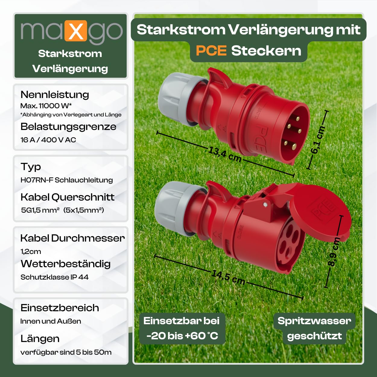 Starkstromverlängerungskabel H07RN-F CEE mit 400V und 16A: Robust, flexibel und zuverlässig