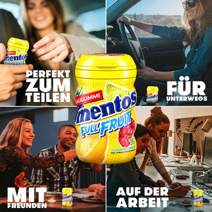 Mentos Chewing Gum Full Fruit (6 x 35 pieces) in three varieties with fruit flavor &amp; liquid filling