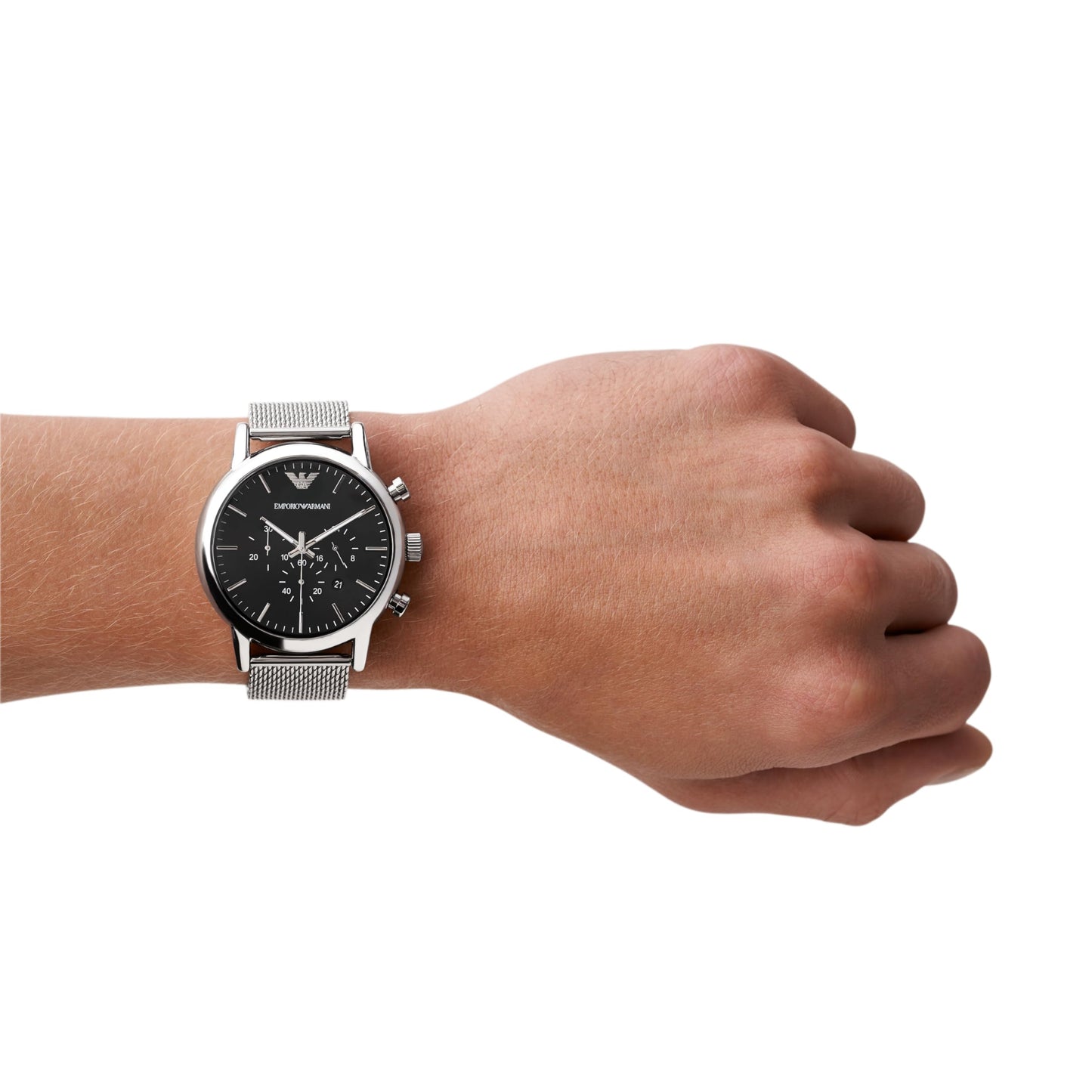 Emporio Armani 'AR1808' Chronograph Men's Watch (46mm): Stainless Steel, Water Resistant