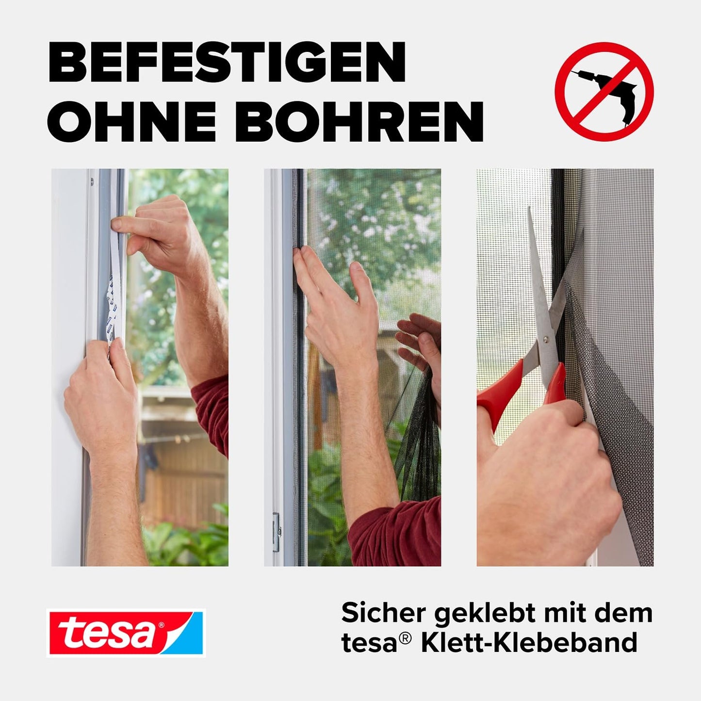 tesa 'Insect Stop' Standard Fliegengitter (130x150cm) für Fenster: Zuschneidbar