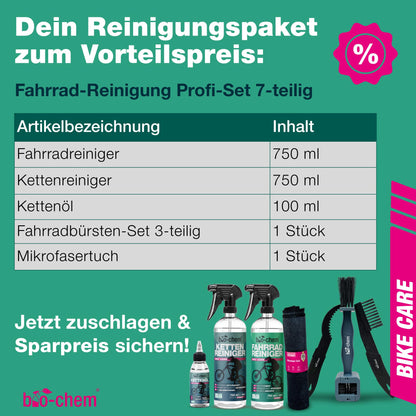 bio-chem All-in-One Fahrrad-Reinigungsset 'PROFI' (7-teilig): Effektiv, Materialschonend