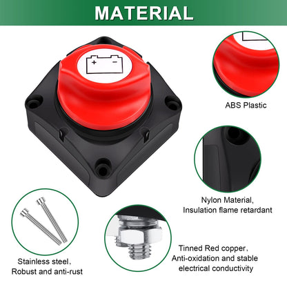 Bolatus Batterie-Trennschalter 12V-24V-48V | 1-2-Both-OFF, 275A Akku Trenn-Master