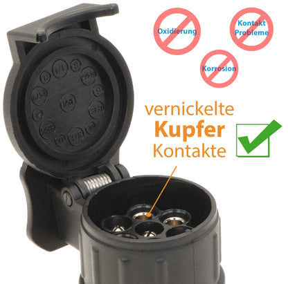 valonic Premium Anhänger Adapter (13 auf 7-polig) für Pkw, Kfz und LKW | Schwarz