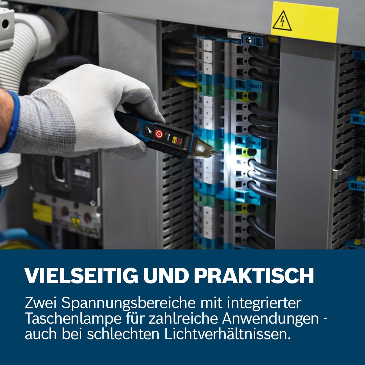 Bosch Elektromessgerät (GVD 1000-17) mit integrierte Taschenlampe & Gürtelclip