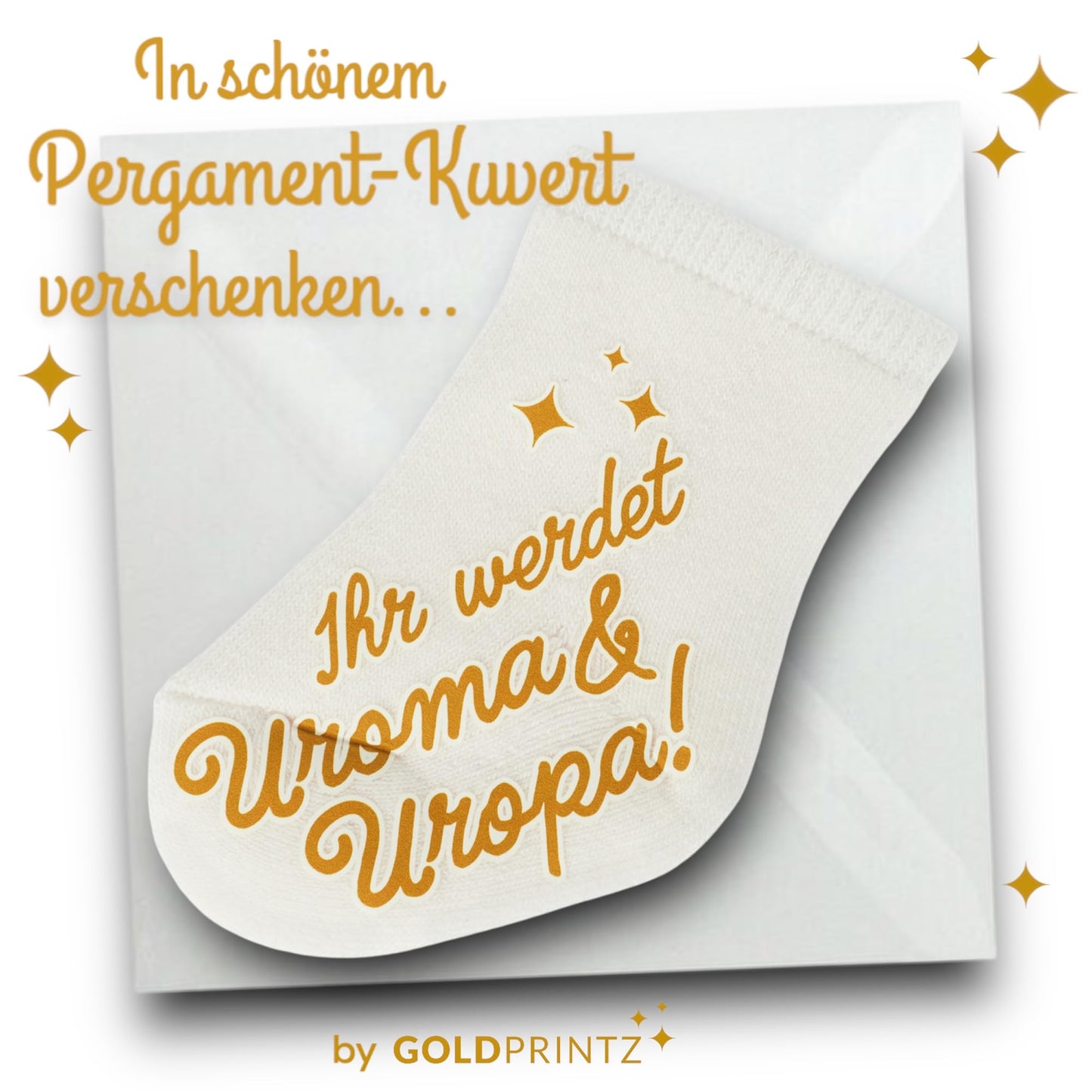 goldprintz I You're going to be a great-grandma and great-grandpa I Pregnancy announcement I Gold printed baby socks I We're having a baby announcement I Pregnancy announcement I Surprise baby news