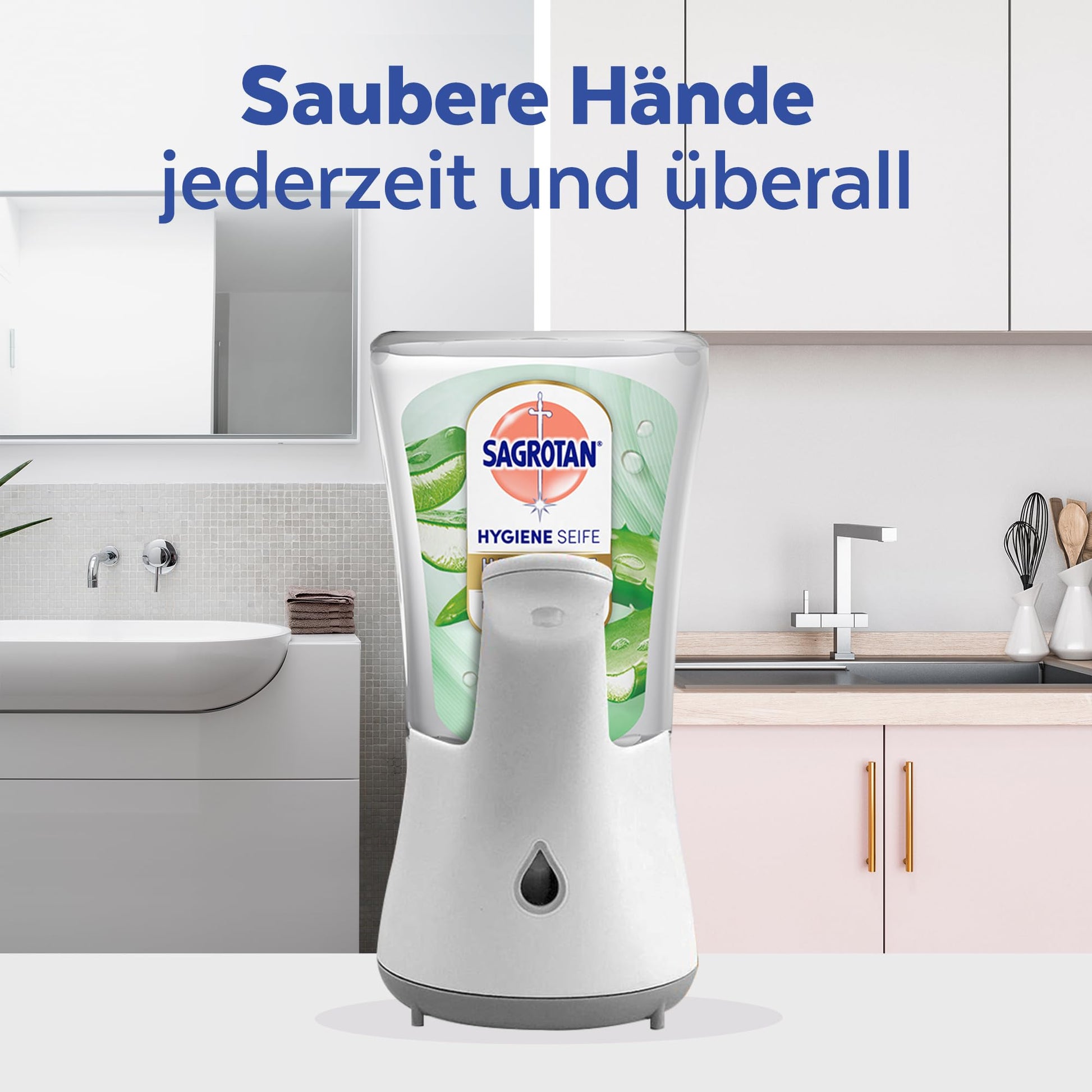 Sagrotan No-Touch Seifenspender Nachfüllseife Aloe Vera (5 x 250ml)