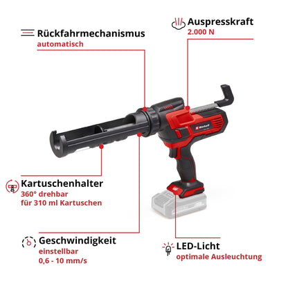 Einhell Akku-Kartuschenpistole (TE-SG 18/10) Li-Solo Power X-Change ohne Akku