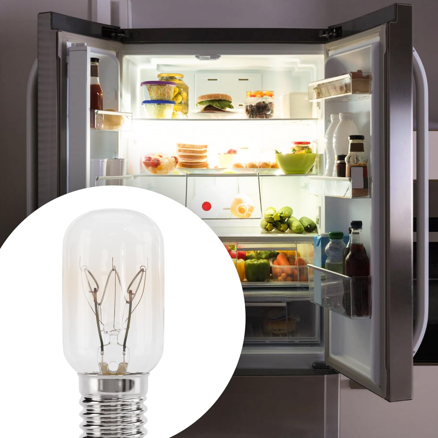 Kühlschranklampe E14 (15W): 2700K Warmweiß mit T22 Kapsel, 90 Lumen