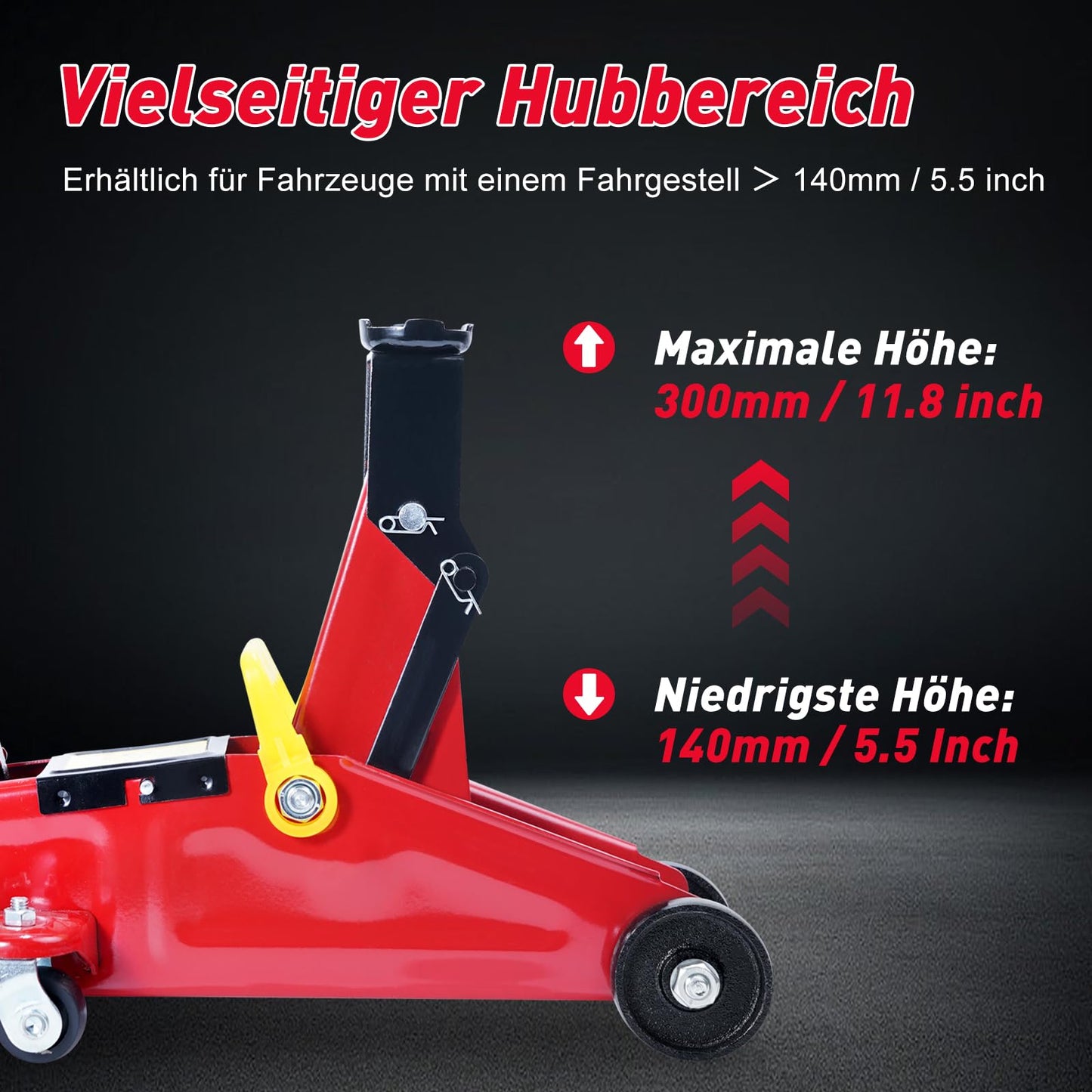 Hydraulik-Wagenheber mit hydraulischer Kolben-Schnellhubpumpe | 1.5 Tonnen Kapazität