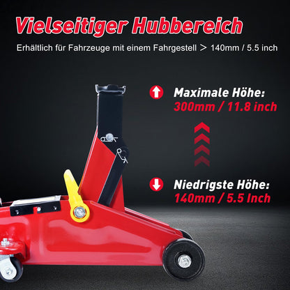 Hydraulik-Wagenheber mit hydraulischer Kolben-Schnellhubpumpe | 1.5 Tonnen Kapazität