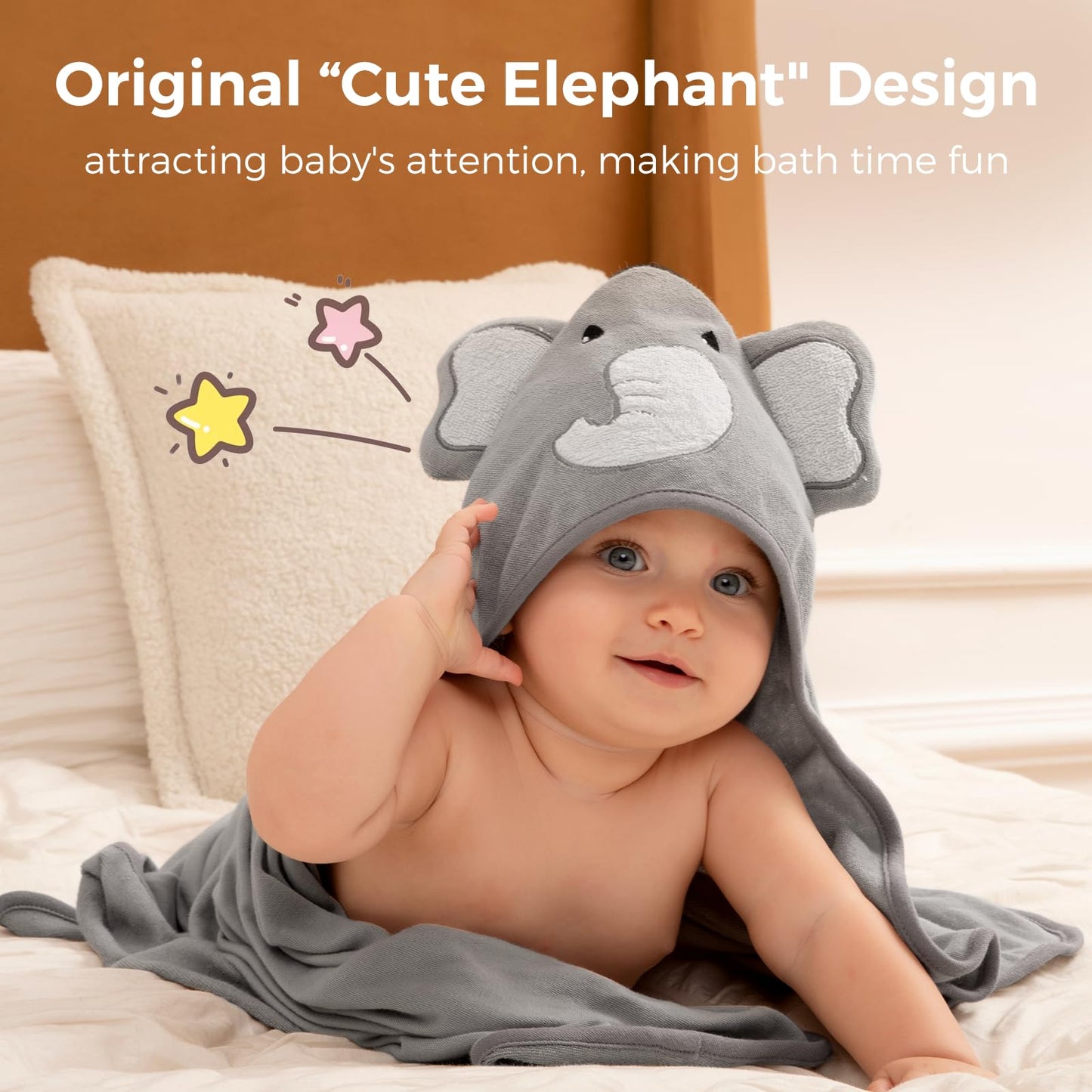 momcozy 8-piece baby hooded towel &amp; washcloth set: Soft, absorbent and gentle