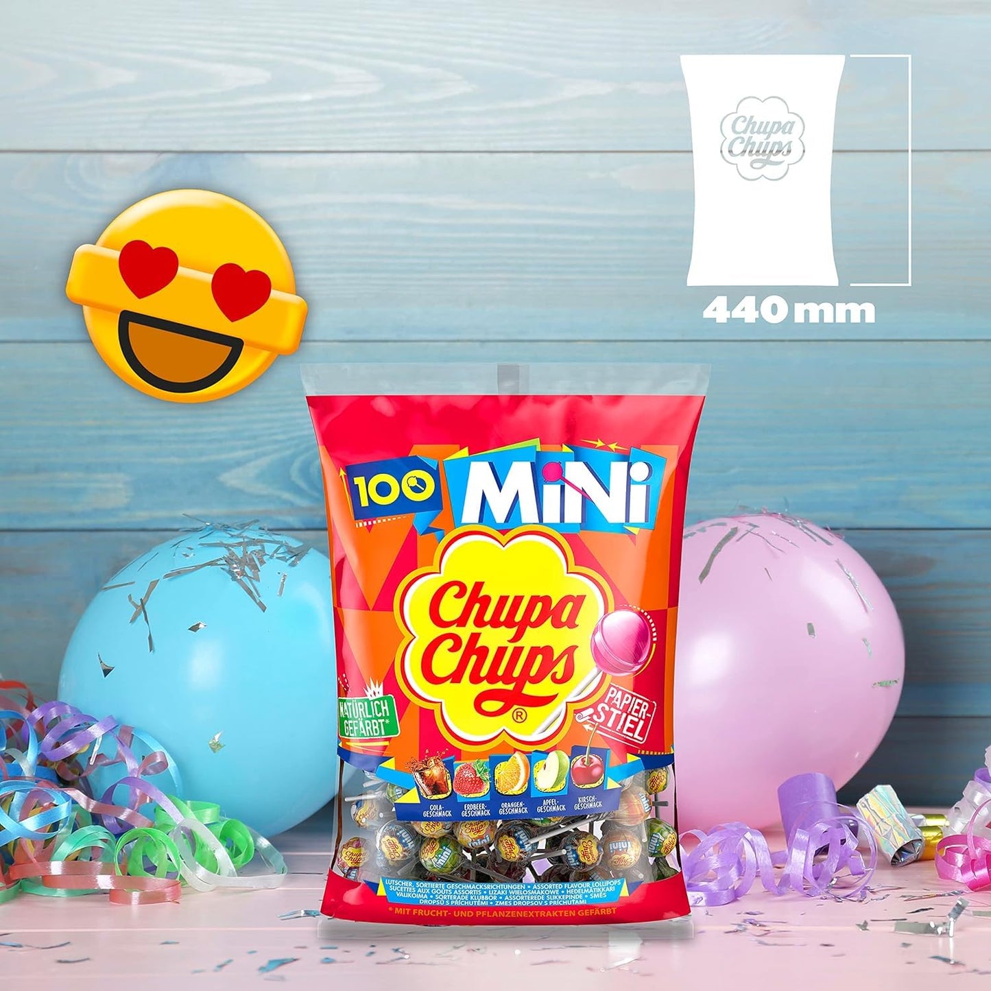 Chupa Chups Mini Classic Lutscher-Beutel (100 Mini-Lollis x 6g) geeignet für Geburtstage