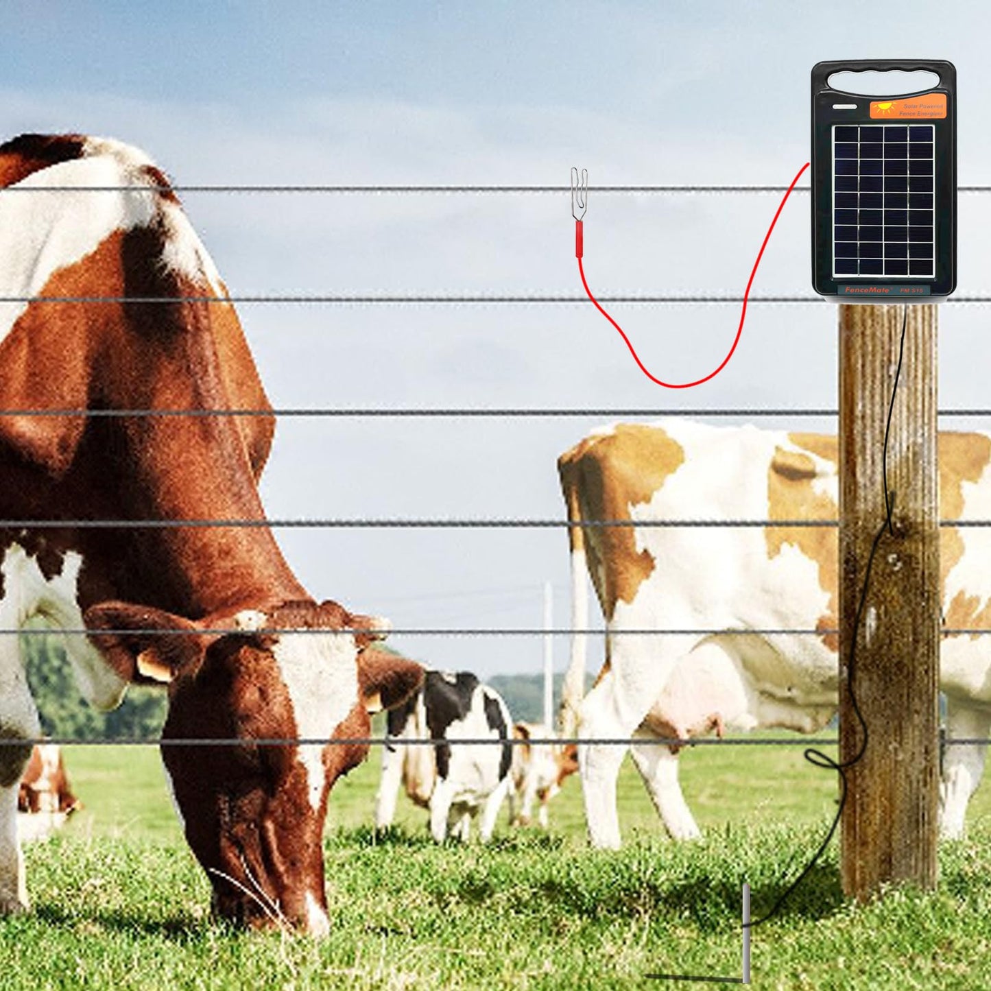 FenceMate Tragbares Weidezaungerät Solar mit einem Output von 0,15J für bis zu 2km