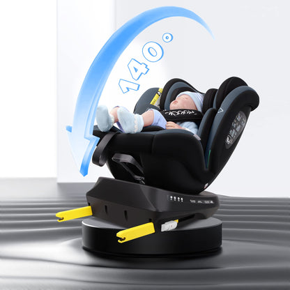 Reecle i-Size Kindersitz (Black Gray) 0+/1/2/3 | ISOFIX, Sicherheitszertifiziert