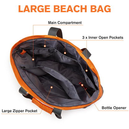Wasserdichte Strandtasche XXL für Familie: Faltbar, Leicht auch für Shopping