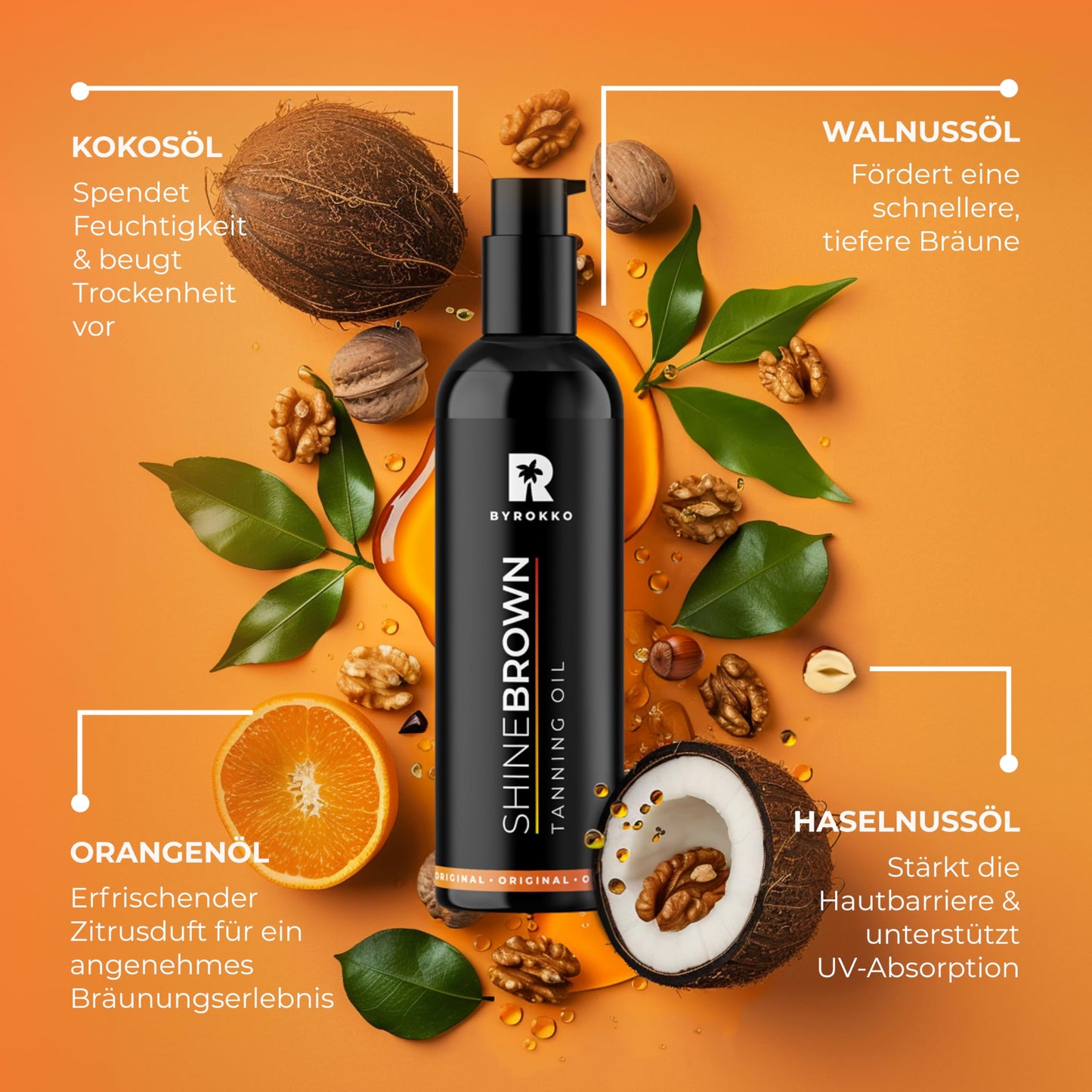 BYROKKO Shine Brown Premium XXL Bräunungsbeschleuniger-Öl (150ml)