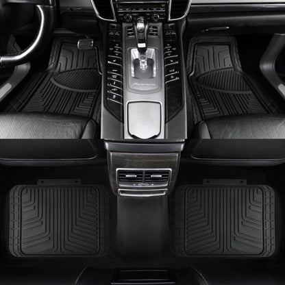 Amazon Basics All-Season Rubber Floor Mats (4 Pack) for Cars, SUVs, and Trucks (Black)