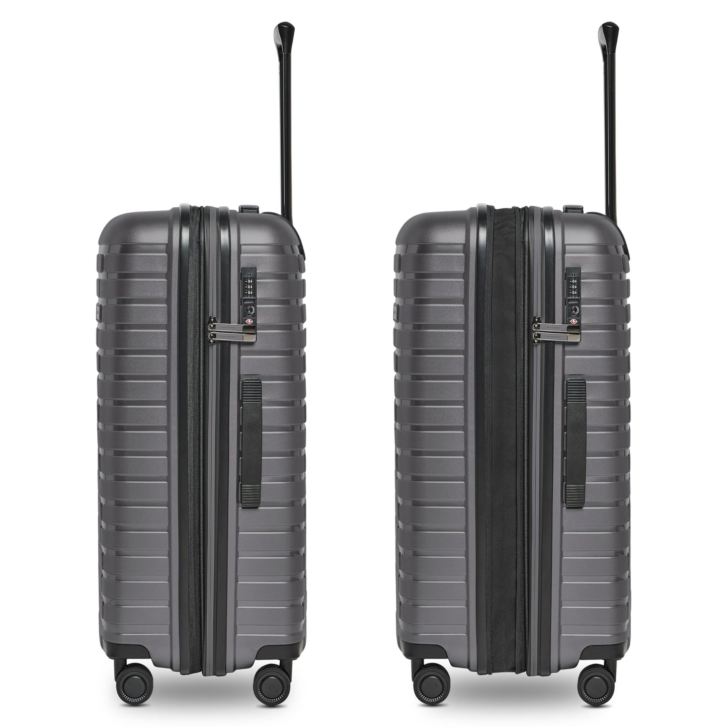 PACTASTIC hard-shell travel suitcase set (3 pieces) with expansion pleat &amp; TSA lock 
