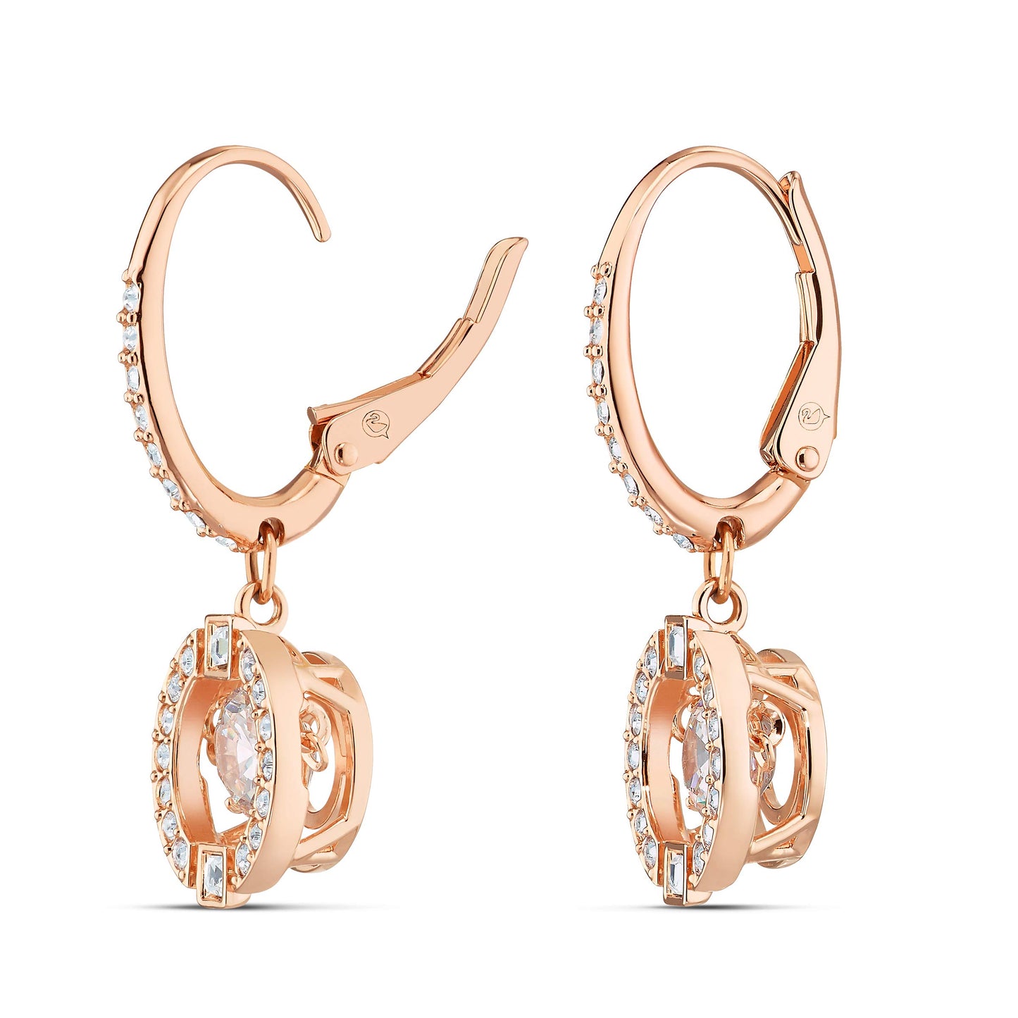 Swarovski 'Una' women's earrings with rose gold alloy layer