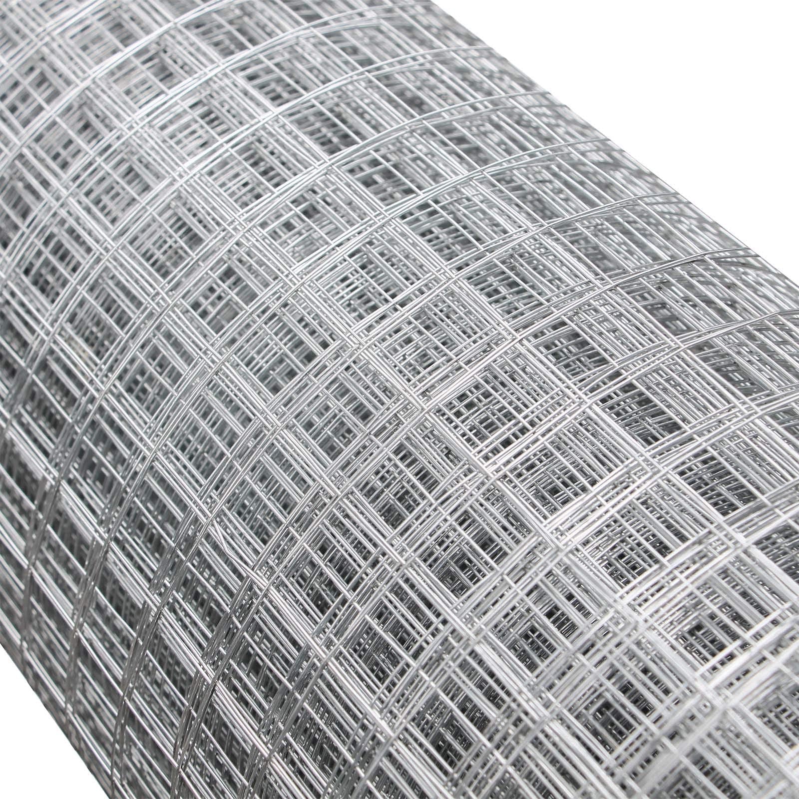 WILTEC Maschendrahtzaun mit 19x19mm Drahtstärke: (1m x 10m x 0,75mm): Volierendraht 4-Eck aus Stahl verzinkt