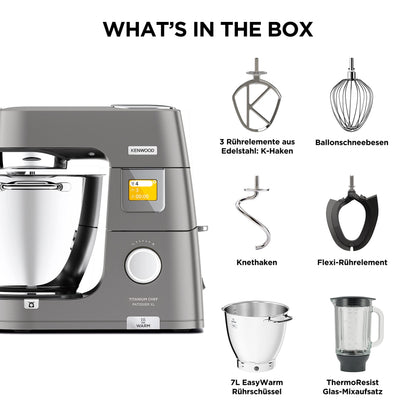 Kenwood Titanium Chef Patissier XL KWL90.034SI (1400 Watt) | Food processor with integrated scale &amp; heating function,