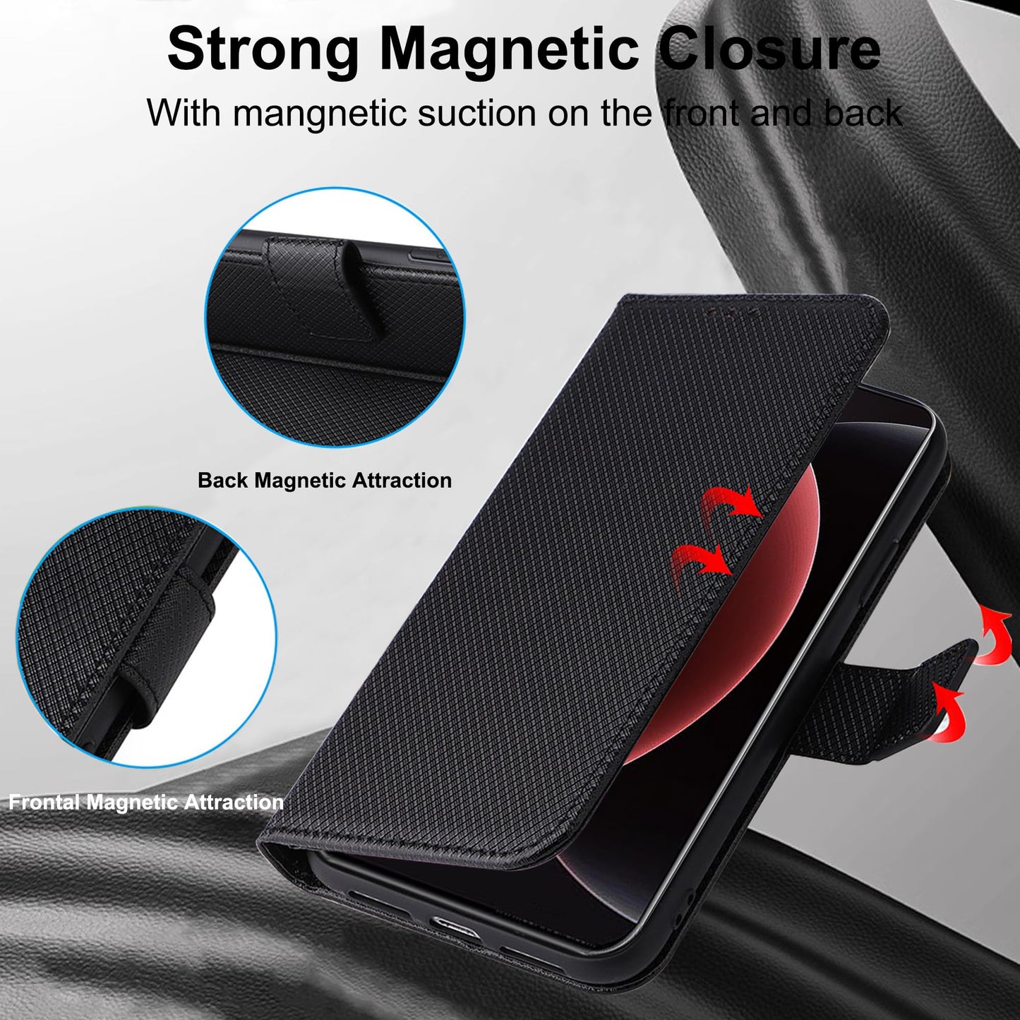 Smartphone Hülle für Xiaomi 15 Ultra 5G: Premium Kohlefaser-Cover | Klappbar Flip
