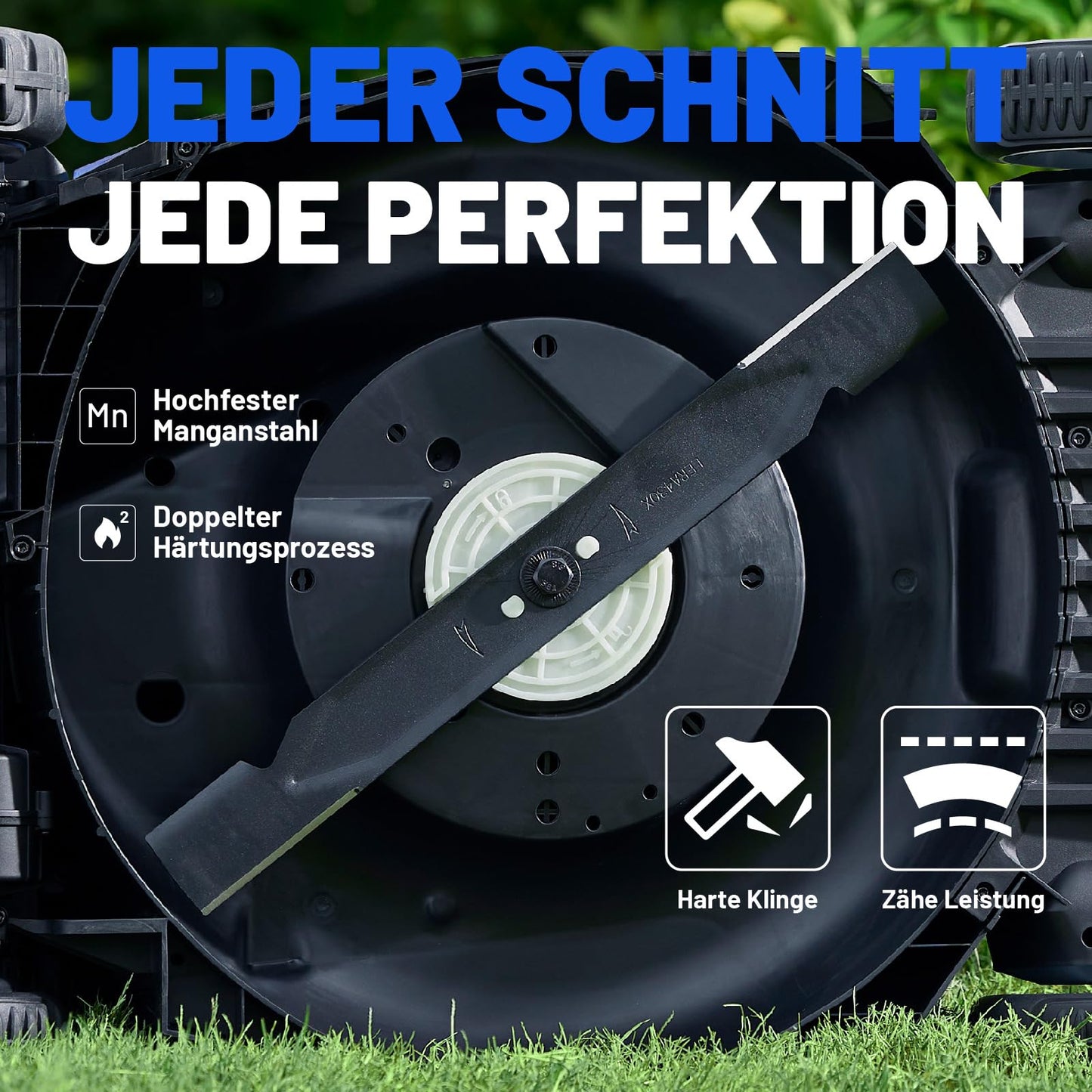 Litheli Easysurge Akku Rasenmäher inkl. 2x4,0Ah Akkus: Selbstfahrend (2,2-4,7 km/h), Bürstenloser Motor