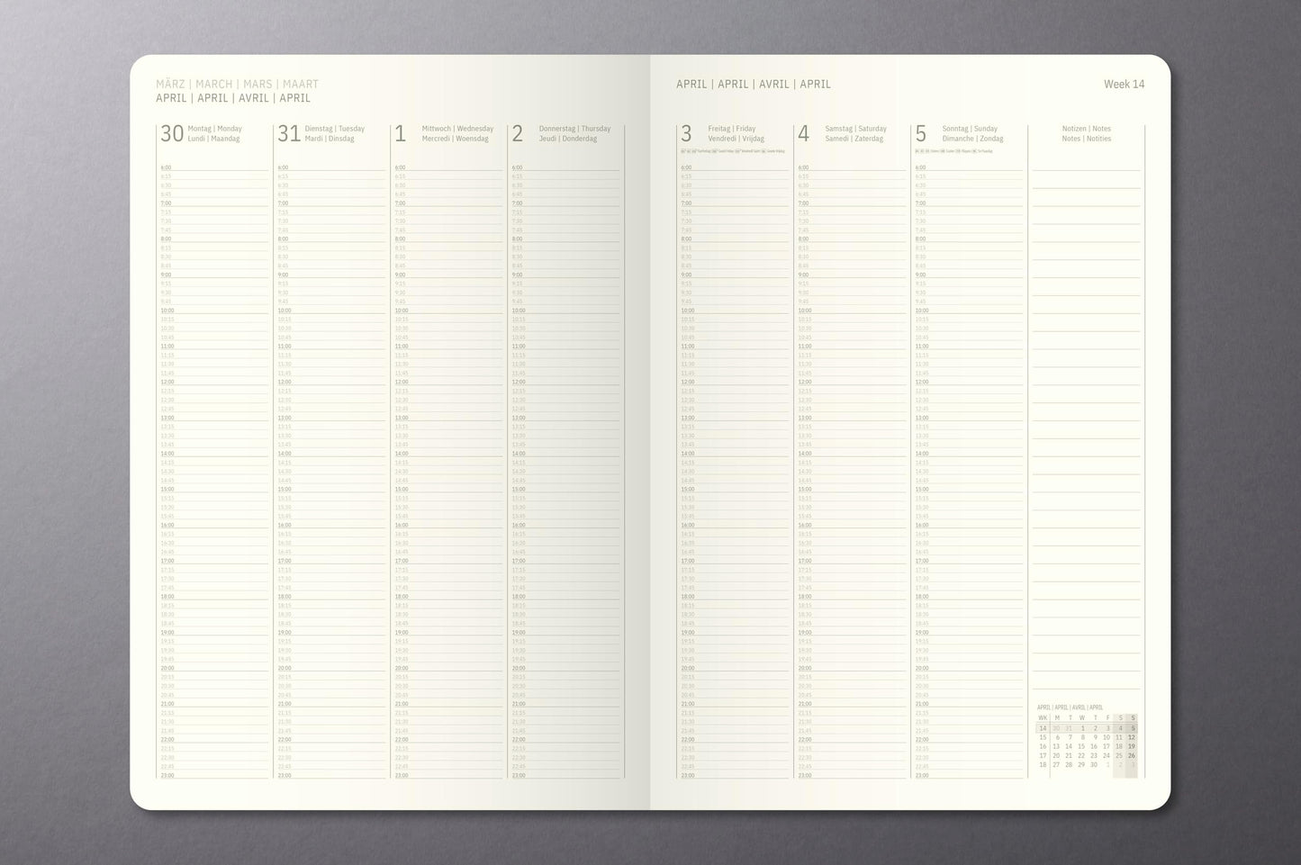 Planungsbuch 2026 Extra-Groß: A4+, Hardcover, 192 Seiten, Stiftschlaufe, Archivtasche