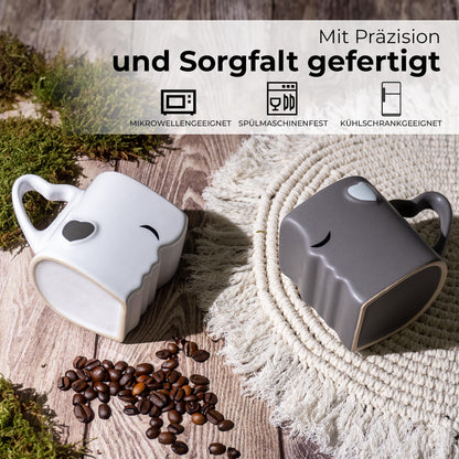 MIAMIO Kissing Ceramic Coffee Mug Set | Gift for Women and Men