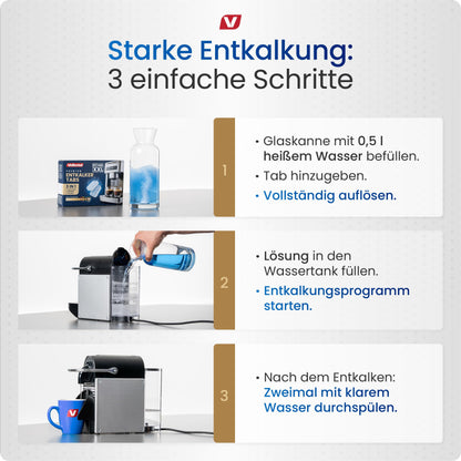 3-in-1 Entkalkungstabletten (55 Stück) für Kaffeevollautomaten & Kaffeemaschinen
