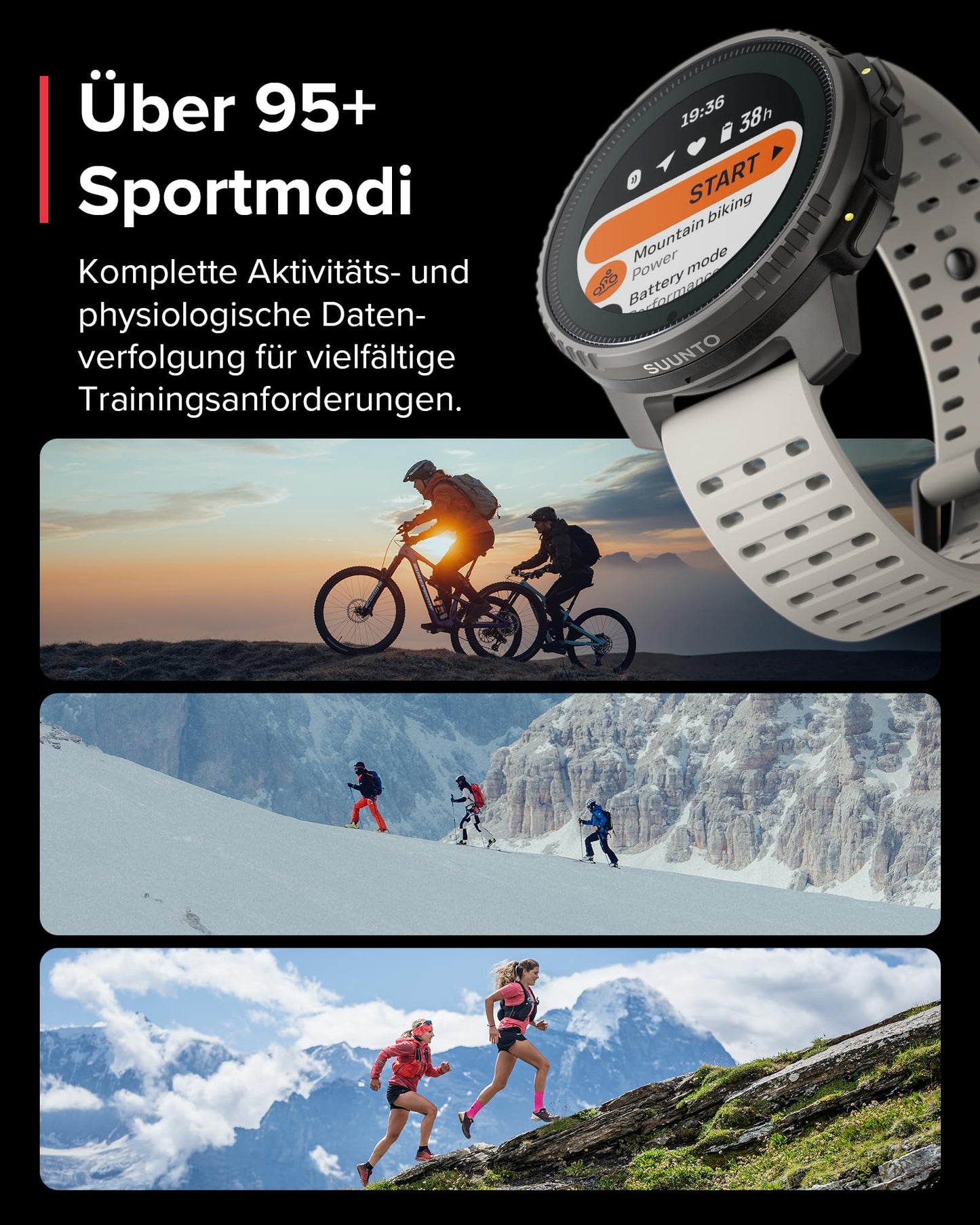 SUUNTO Vertical Abenteueruhr: Zweifrequenz GPS, Solar, Offline-Navigation, 65 Tage Akku, bis 100m