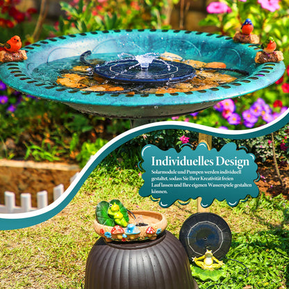 AISITIN Solar Fontäne Teichpumpe (3,5W) mit verschiedene Sprüh-Effekten für Garten, Teich, DIY Wasserspiel