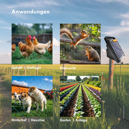 FenceMate Tragbares Weidezaungerät Solar mit einem Output von 0,15J für bis zu 2km