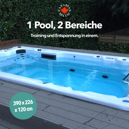 CANADIAN SPA CO. 2025 St. Lawrence Swim Spa (4m) Outdoor Whirlpool for 5 people: LED, music system