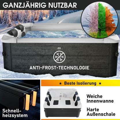 BRAST® Whirlpool MSpa Oslo Plus XXL mit Fester Außenwand & LED-Beleuchtung