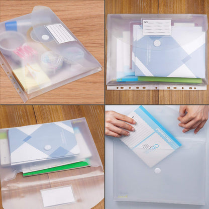 Document folders DINA4 (20-pack) with binder holes/velcro fastener and label pocket