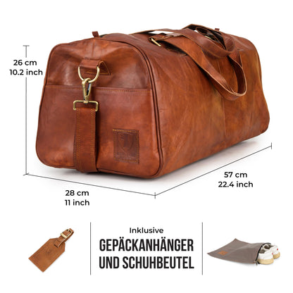 BERLINER BAGS 'Oslo Weekender' Reisetasche aus Leder (Braun): 45 Liter