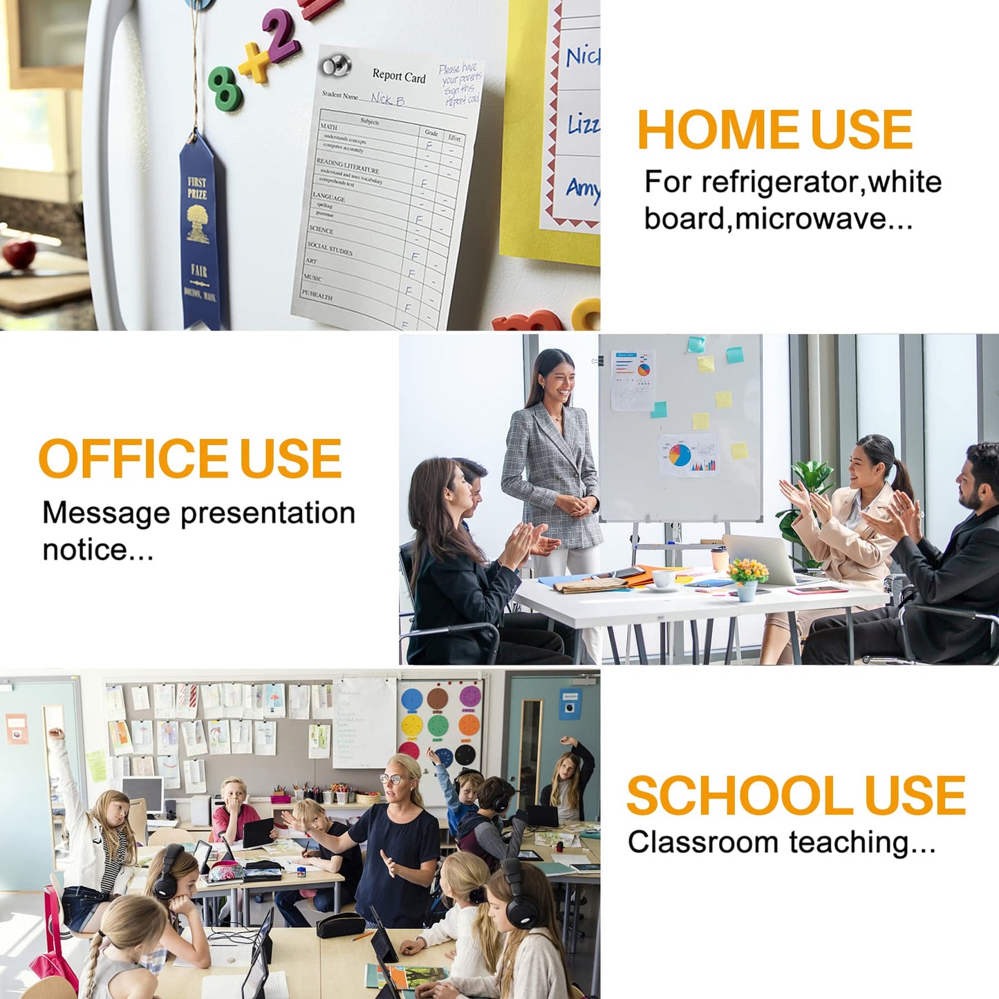 Strong multi-purpose magnets (18 pieces) for whiteboard, pinboard, refrigerator