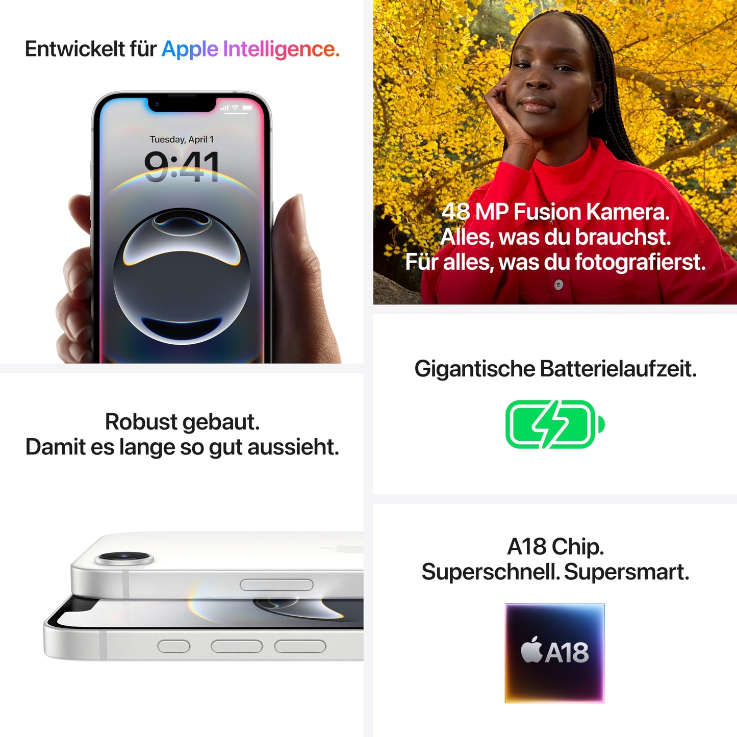 iPhone 16e (128GB): Apple Intelligence, A18 Chip, 48MP Fusion Kamera, Super Retina XDR-Display
