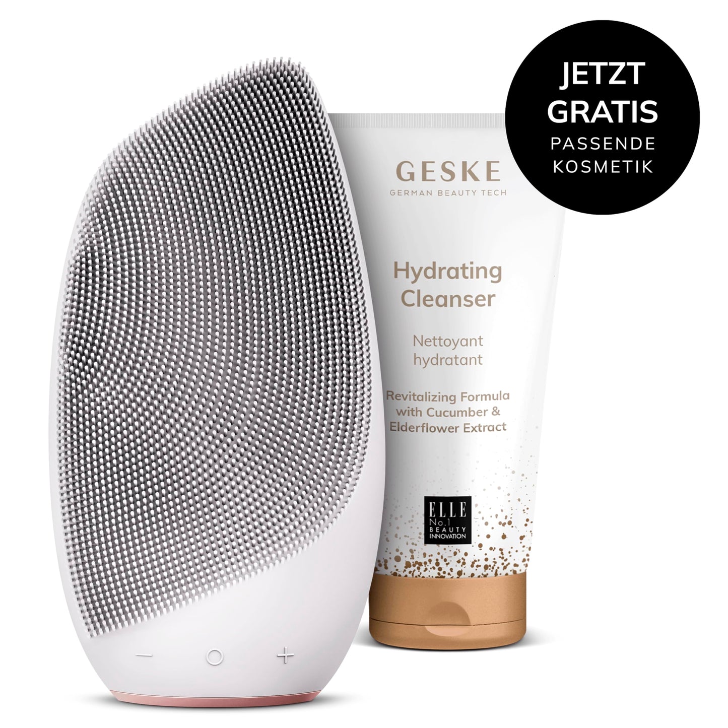 GESKE | SmartAppGuided™ Sonic Thermo Facial Brush | 6 in 1 + GESKE Hydrating Cleanser | Set mit passender Kosmetik-Zugabe | Beauty Bundle