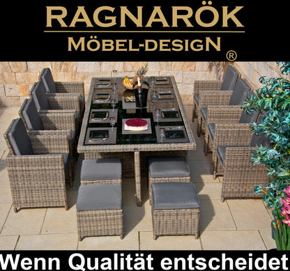 Ragnarök furniture design garden dining set for 12 people: Premium quality from Germany