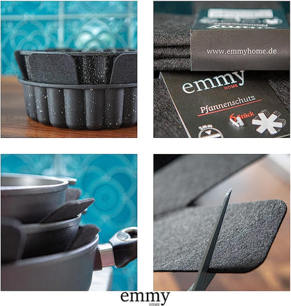 Emmy Home Filz-Pfannenschoner (5 Stück): Stapelschutz, Topfuntersetzer