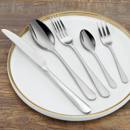 BEWOS cutlery set for 6 people (30 pieces): Mirror polished, dishwasher safe