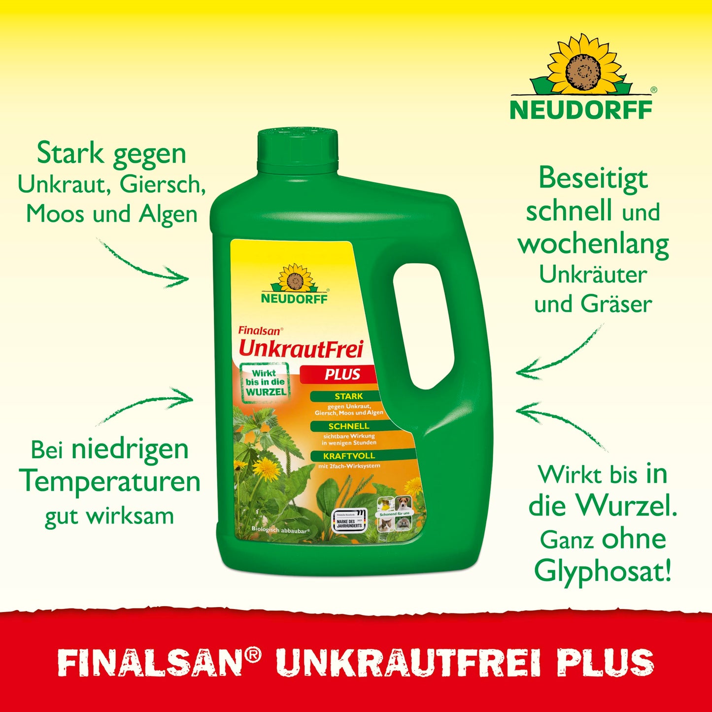 Neudorff Finalsan UnkrautFrei Plus Concentrate (2L) that works right down to the roots