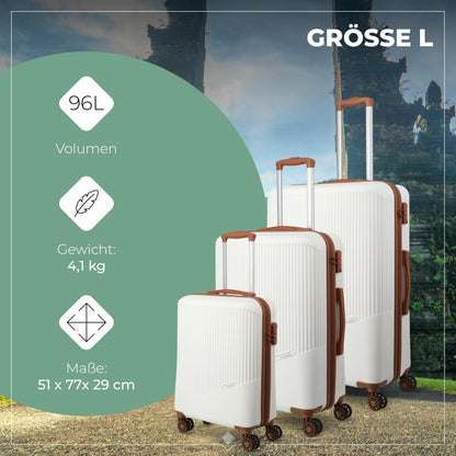 TRAVELITE 'Bali' hard-shell travel suitcase set (3 pieces): TSA combination lock 