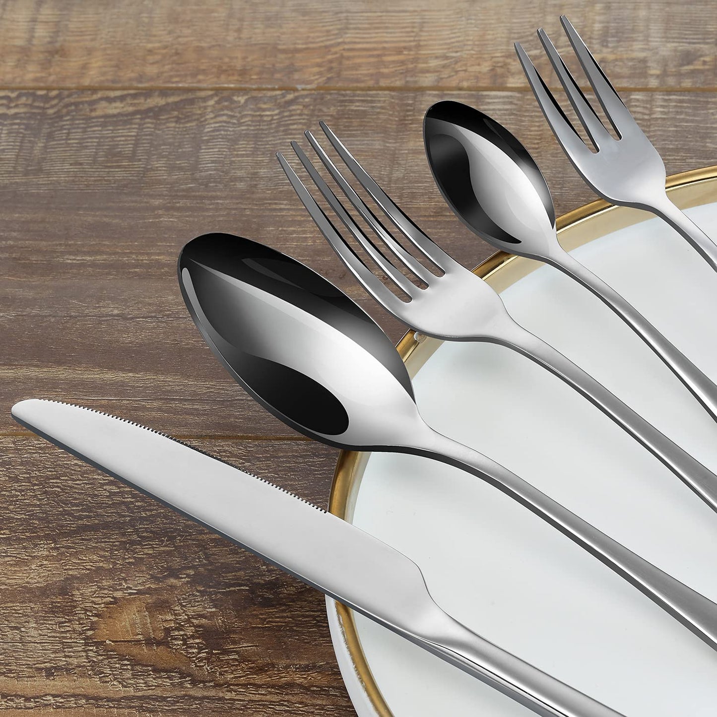 BEWOS cutlery set for 6 people (30 pieces): Mirror polished, dishwasher safe